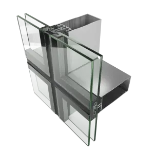 China Wholesale High Quality Designed Cusstomized Double Wall Glass Hidden Frame Curtain Wall Aluminium Tempered Glass Curtain Wall