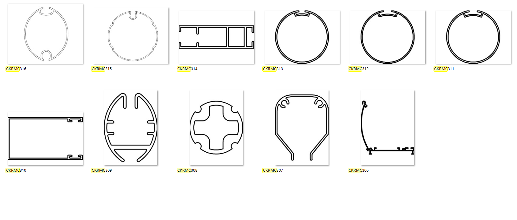 Roller blinds profiles